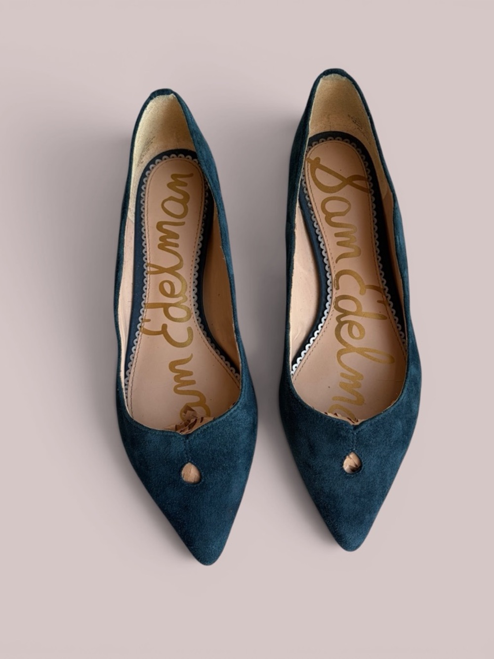 Sam Edelman Teal Pointed-Toe Suede Flats - Picture 15 of 16